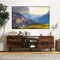 Media Console Table with 2 Side Cabinets with Doors and 3-Position Adjustable Shelf